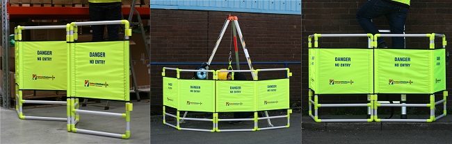Safety barrier in use