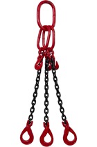 4.25 tonne 3Leg Chainsling, Adjusters c/w Safety Hooks