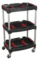 Sealey CX313 Workshop Trolley 3-Level Composite with Parts Storage