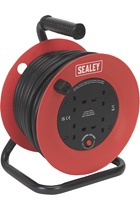 Sealey CR22525 Cable Reel 25mtr 4 x 230V 2.5mm² Heavy-Duty Thermal Trip