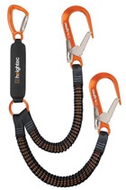 Heightec LE2TS FLEXOR Elasticated Twin Lanyard c/w Scaffold Hooks