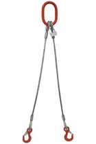 5mm 2-Leg 390kg Wire Rope Sling c/w Latch Hooks