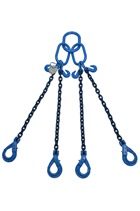 5.3 tonne Grade 100 4Leg Chainsling c/w Safety Hooks