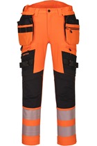 Portwest DX442 Hi-vis Detachable Holster Pocket Trousers Orange/Black