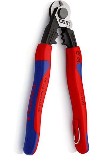 KNIPEX 9562190T Wire Rope Cutters with Tether Attachment Point