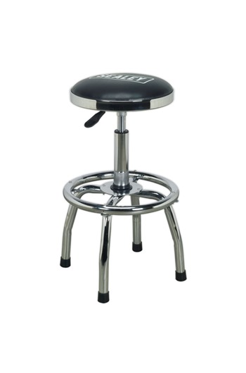 Sealey SCR17 Heavy Duty Pneumatic Workshop Stool with Adjustable Height Swivel Seat