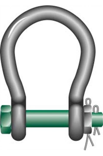 Green Pin 4.75ton "Wide Mouth" Safety Pin Bow Shackle