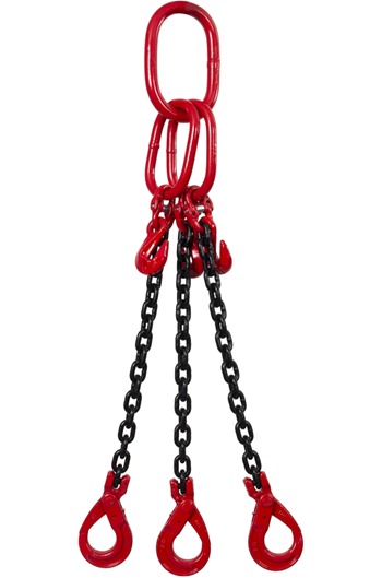 3.15 tonne 3Leg Chainsling, Adjusters c/w Safety Hooks