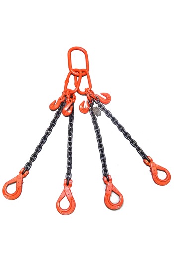 4.25 tonne 4Leg Chainsling, Adjusters c/w Safety Hooks