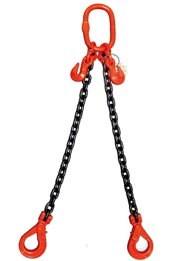 17 tonne 2-Leg ChainSling, Adjustable c/w Safety Hooks