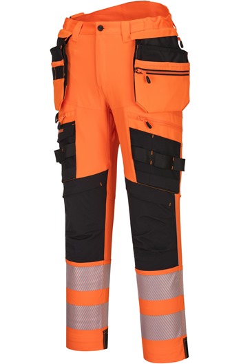 Portwest DX442 Hi-vis Detachable Holster Pocket Trousers Orange/Black ...