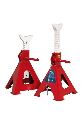Sealey AAS10000 Auto Rise Ratchet Axel Stands (Pair) 10tonne Capacity per stand