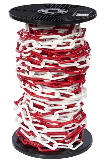 10mm RED & WHITE Plastic Link Chain