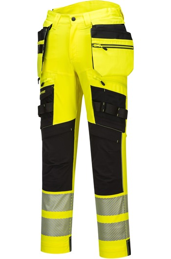 Portwest DX442 Hi-vis Detachable Holster Pocket Trousers Yellow/Black ...