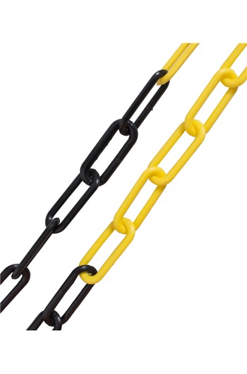 6mm YELLOW & BLACK Plastic Link Chain 30mtr Reel