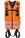 Kratos Safety FA1030300 2-Point Full Body Harness with Orange High Visibility Work Vest