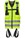 Kratos FA1030200 2-Point Full Body Harness with Yellow High Visibility Work Vest