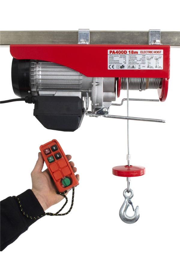 Radio Control 200kg 240v Electric Wire Rope Hoist x 18mtr HOL (WRH