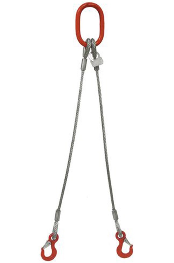 10mm 2-Leg 1800kg Wire Rope Sling c/w Latch Hooks (WRA2L10MM) -  SafetyLiftinGear