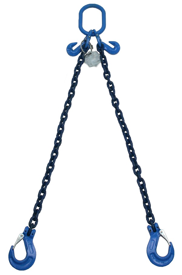 5.6 tonne Grade 100 2 Leg Chain sling c/w Latch Hooks (CSG1010MM2LLH