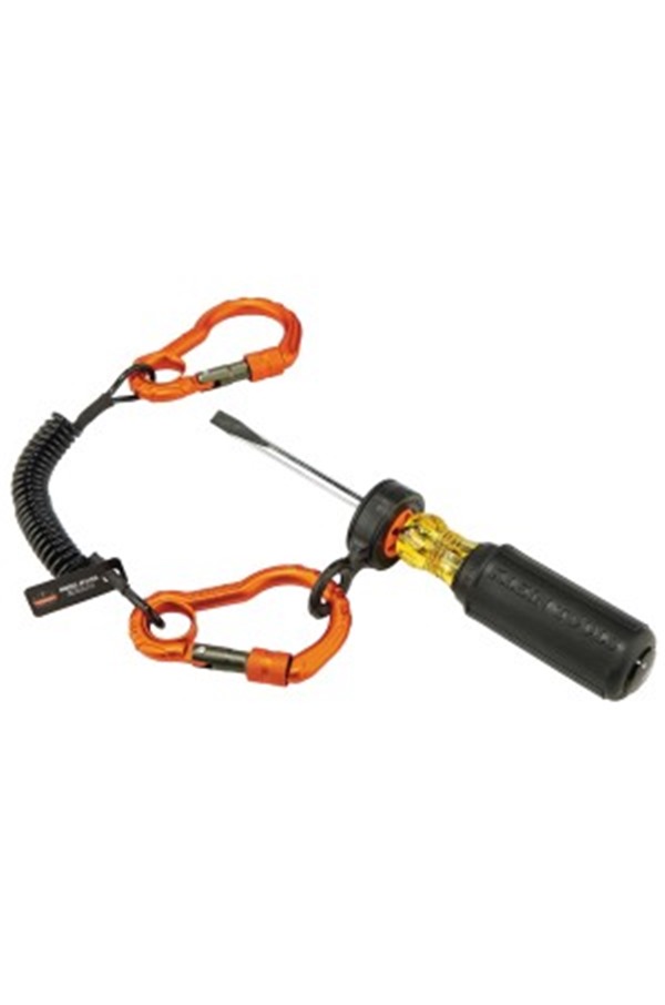 Ergodyne Squids 3166 Tool Weight Capacity 2 lbs Coil Tool Lanyard with Two Carabiners