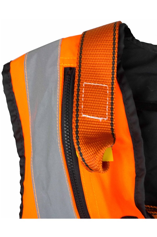High Visibility ORANGE Jacket Safety Harness Elasticated With Quick