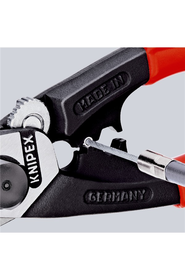 KNIPEX 9562190T Wire Rope Cutters with Tether Attachment Point KNIP