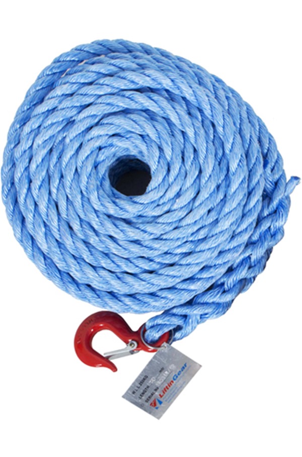 Staple Spun Polypropylene Details about   16mm Gin Wheel Rope With Swivel Hook Scaffolding 