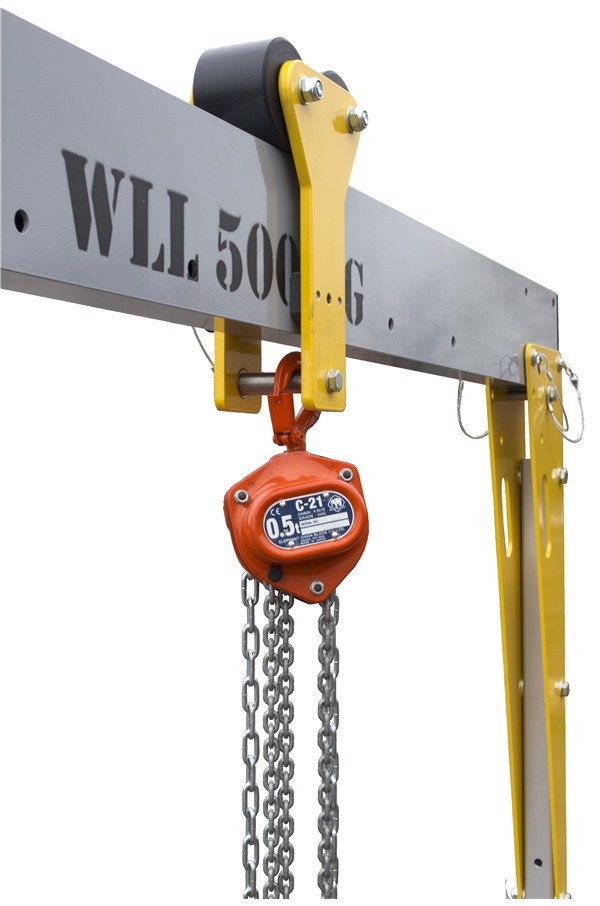 500kg Aluminium Portable A Frame Lifting Gantry Crane Hoist 4m Beam