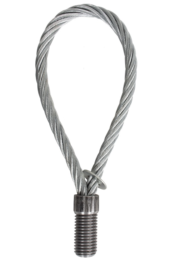 1x Wire Rope Lifting Loop M16 Thread Soft Eye 8mm Steel SWL 1200kg r33 