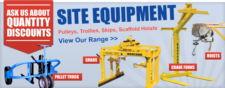 Site Equipment: Hoists, Grabs, Pallet Trucks & More!