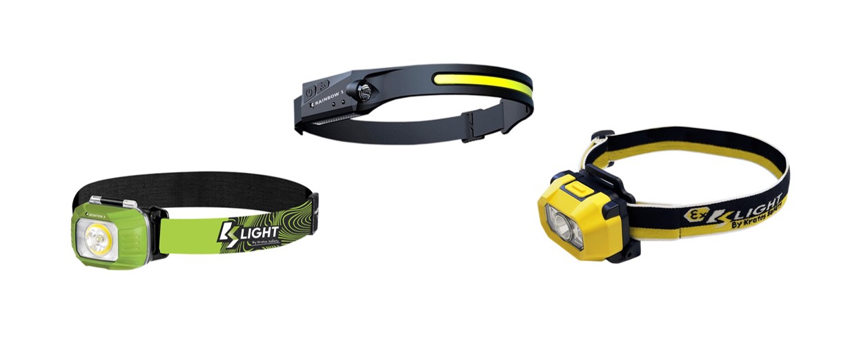 collection of leiusre, medium, and heavy duty headlamps from Kratos