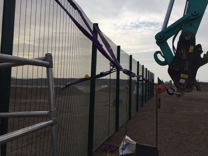 Wind testing fencing at Hinkley Point