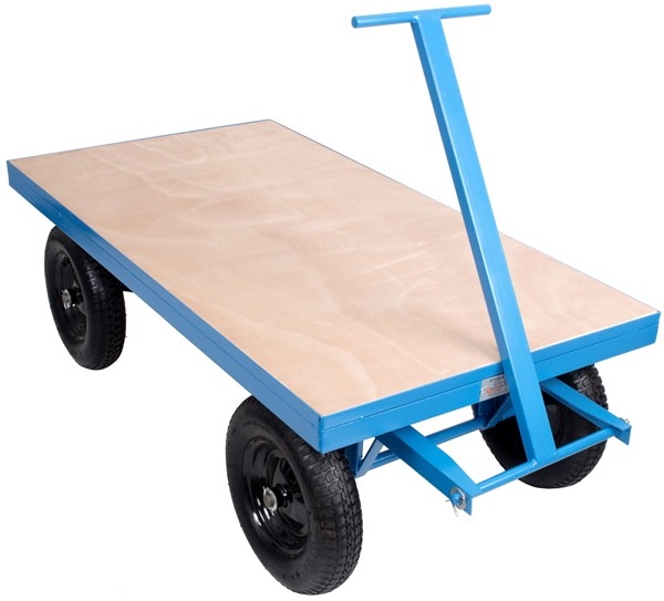 Flatbed trolley with pneumatic tyres