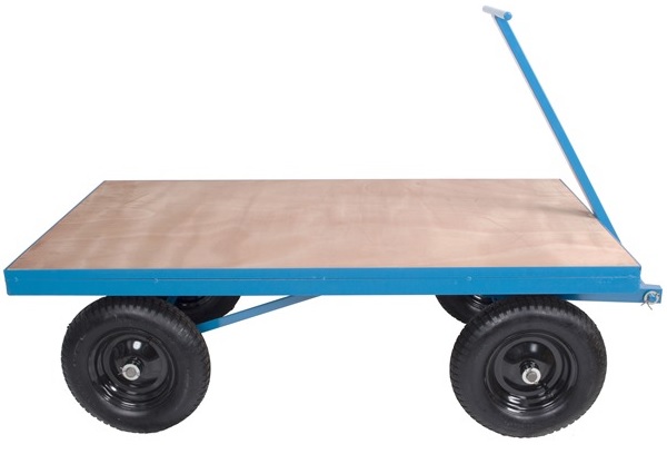 Flatbed trolley with solid tyres