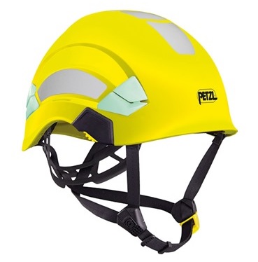 Yellow hi-vis safety helmet